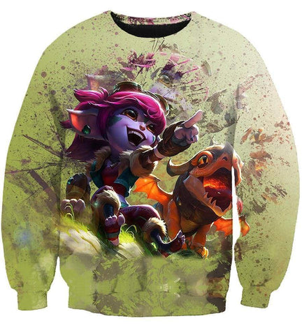 Image of League Of Legend  Tristana Hoodies - Pullover Green Hoodie