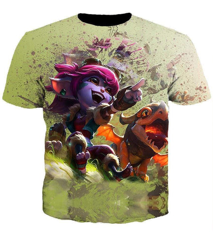 Image of League Of Legend  Tristana Hoodies - Pullover Green Hoodie