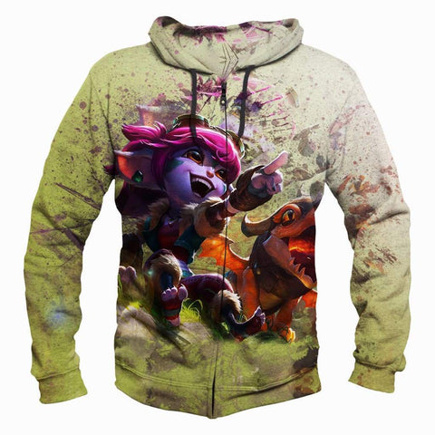 Image of League Of Legend  Tristana Hoodies - Pullover Green Hoodie