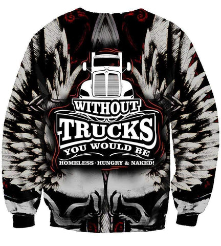 Image of Funny Truck Driver Hoodies - Pullover Black Hoodie