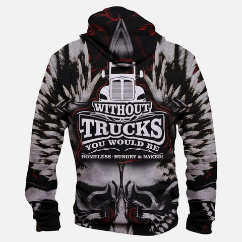 Image of Funny Truck Driver Hoodies - Pullover Black Hoodie