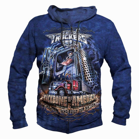 Image of Funny Truck Driver Hoodies - Pullover Blue Hoodie