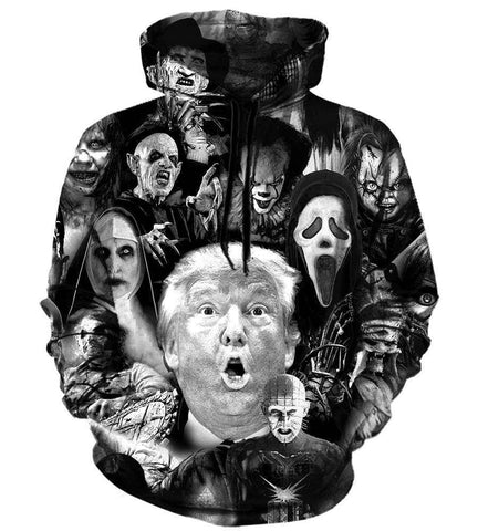 Image of Trump Horror Hoodies - Pulover Black Hoodie