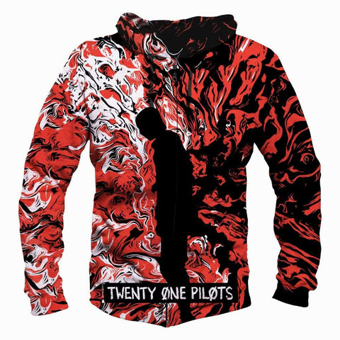 Image of Twenty One Pilots Hoodies - Pullover Red Hoodie