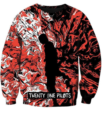 Image of Twenty One Pilots Hoodies - Pullover Red Hoodie