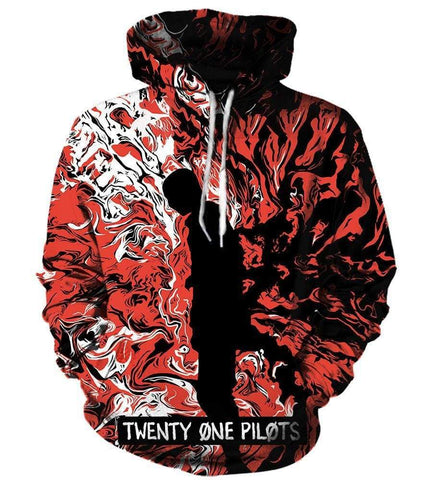 Image of Twenty One Pilots Hoodies - Pullover Red Hoodie