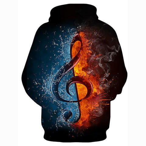 Image of Men's Hoodie Geometric Color Block 3D Hooded Basic Music Pullover
