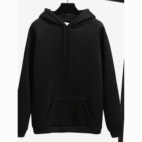 Image of Solid Colored Hoodie - Hooded Basic Pullover