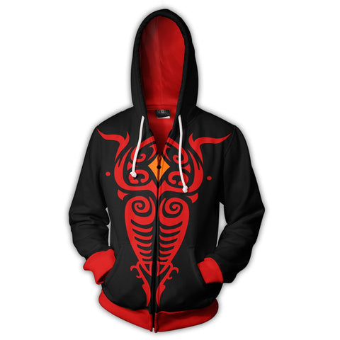 Image of The Legend of Korra Vaatu and Raava Hoodies - Zip Up Black Hoodie