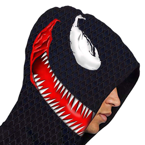 Image of Venom Tongue Hoodies - Pullover Black Hoodie