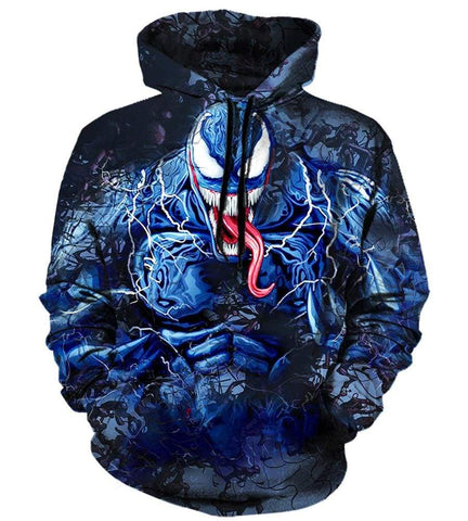 Image of Venom Sesion2 Hoodies - Pullover Blue Hoodie