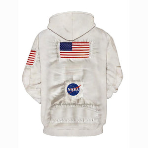 3D Printed Astronaut Uniform Hoodie - Color Block National Flag Hooded Pullover