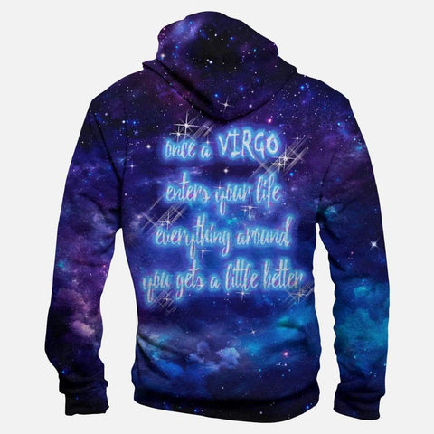 Image of Virgo Horoscope Hoodies - Pullover Black Hoodie