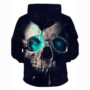 Geometric Hoodie 3D Printed Skull Hooded Basic Pullover