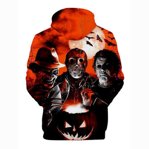 3D Printed Hoodie - Hooded Basic Halloween Pullover