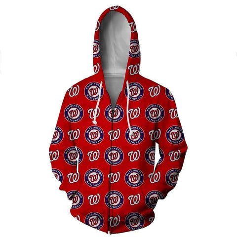 Image of Washington Nationals Hoodies - Pullover Red Hoodie