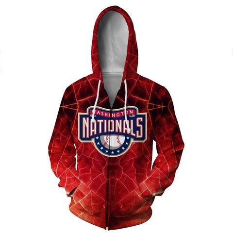 Image of Washington Nationals Hoodies - Pullover Red Hoodie