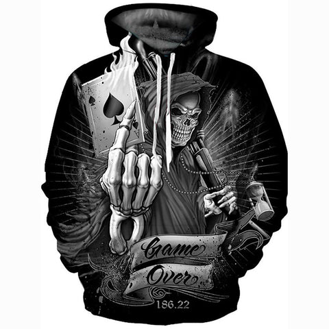Image of Skull Punk & Gothic Exaggerated Hoodie