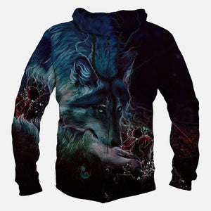 Wolf Hoodies - Pullover Black Hoodie