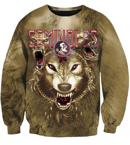 Image of Wolf Florida State Seminoles Hoodies - Pullover Black Hoodie