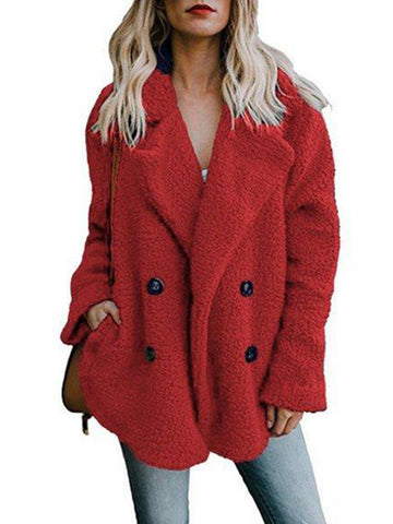 Image of Women Winter Buttoned Casual Quilted Coat