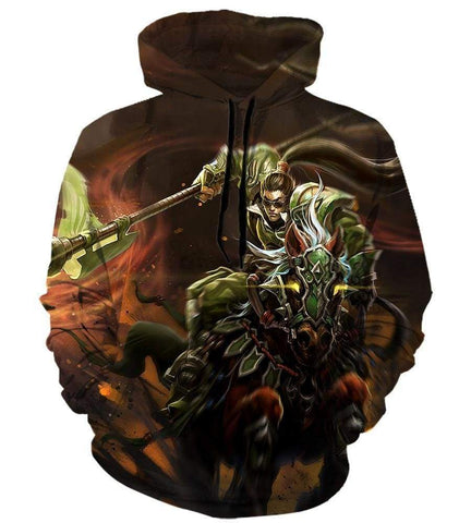 Image of League Of Legend Xin Zhao Hoodies - Pullover Black Hoodie
