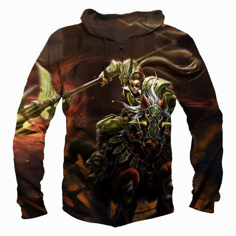 Image of League Of Legend Xin Zhao Hoodies - Pullover Black Hoodie