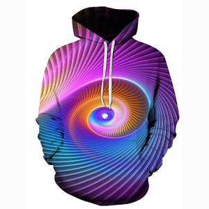 Men's Geometric 3D Hooded Casual Street Chic Rainbow Galaxy Hoodie