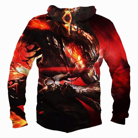 Image of League Of Legend Yasuo Hoodies - Pullover Red Hoodie