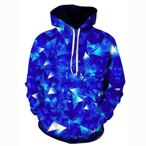 Geometric 3D Printed Hooded Pullover Casual Hoodie