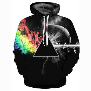 3D Printed Hoodie - Hooded Basic Exaggerated Pullover