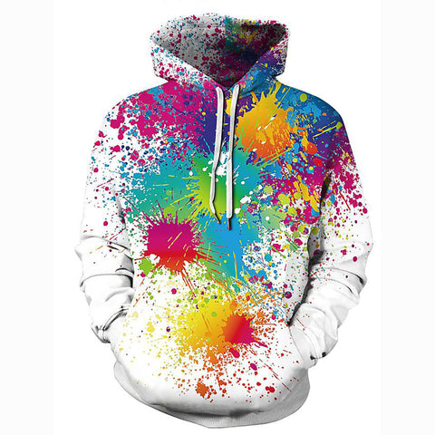 Image of 3D Printed Tie Dye Rainbow Art Hoodie - Hooded Casual Basic Club Pullover