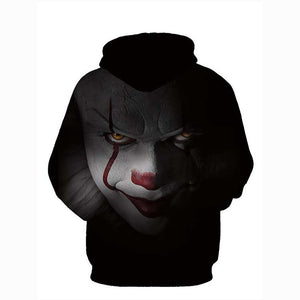 3D Printed Geometric Joker Hoodie - Hooded Active Pullover