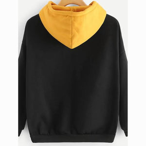 Women's Japanese Letter Basic Loose Hoodie