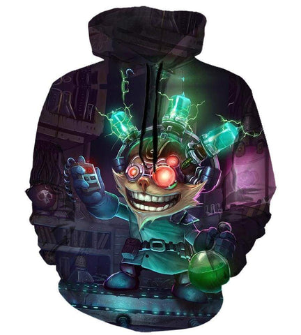 Image of League Of Legend Ziggs Hoodies - Pullover Black Hoodie