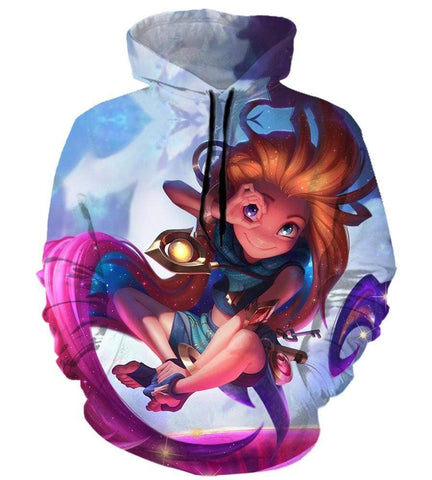 Image of League Of Legend Zoe Hoodies - Pullover Blue Hoodie