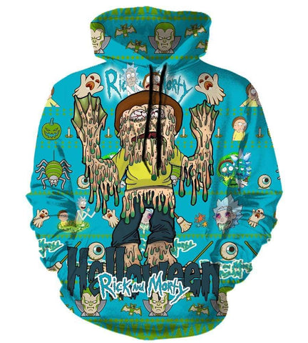 Image of Zombie Rick Hoodies - Pullover Blue Hoodie