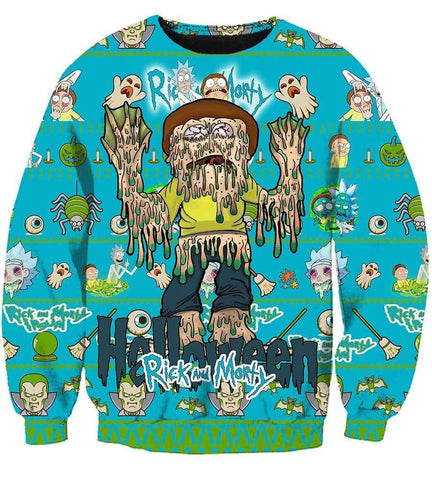 Image of Zombie Rick Hoodies - Pullover Blue Hoodie