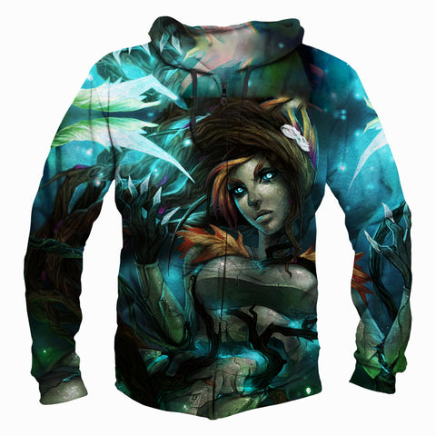 Image of League Of Legend  Zyra Hoodies - Pullover Green Hoodie