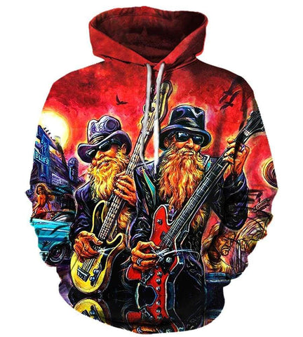 Image of ZZ Top Hoodies - Pullover Red Hoodie