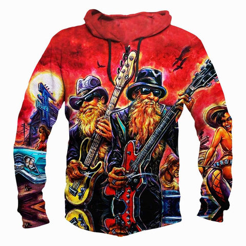 Image of ZZ Top Hoodies - Pullover Red Hoodie